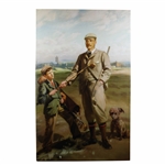Freddie Tait and Caddie with Dog Canvas Giclée by Artist Henry Lorimer