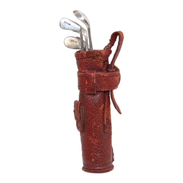 Miniature Golf Bag with Sterling Silver Golf Club Themed Grooming Tools