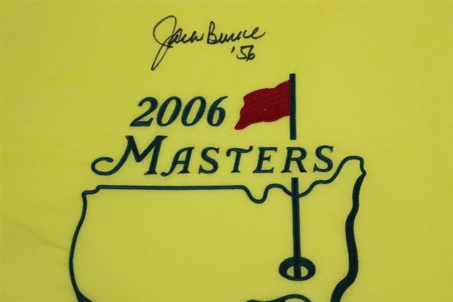 Jack Burke Signed 2006 Masters Tournament Embroidered Flag with '56' JSA #P94957