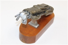 Classic Golf Bag with Six (6) Removable Golf Clubs on Wood Plinth