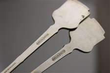 Pair of Post Swing Female Golfer Themed Spoons - Made in England