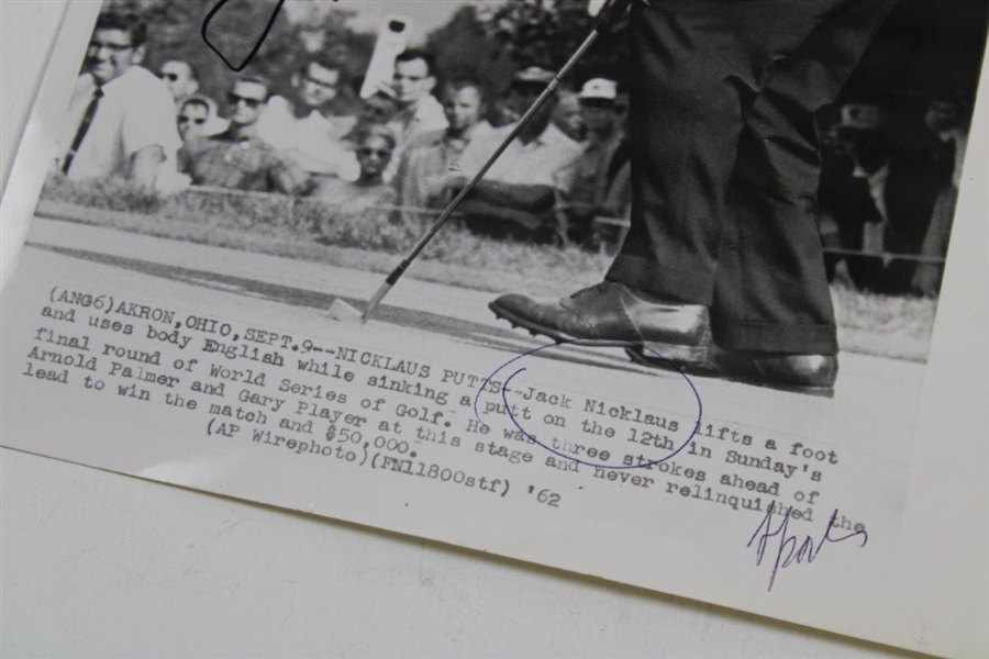 Jack Nicklaus Signed 1962 World Series of Golf Photo JSA ALOA