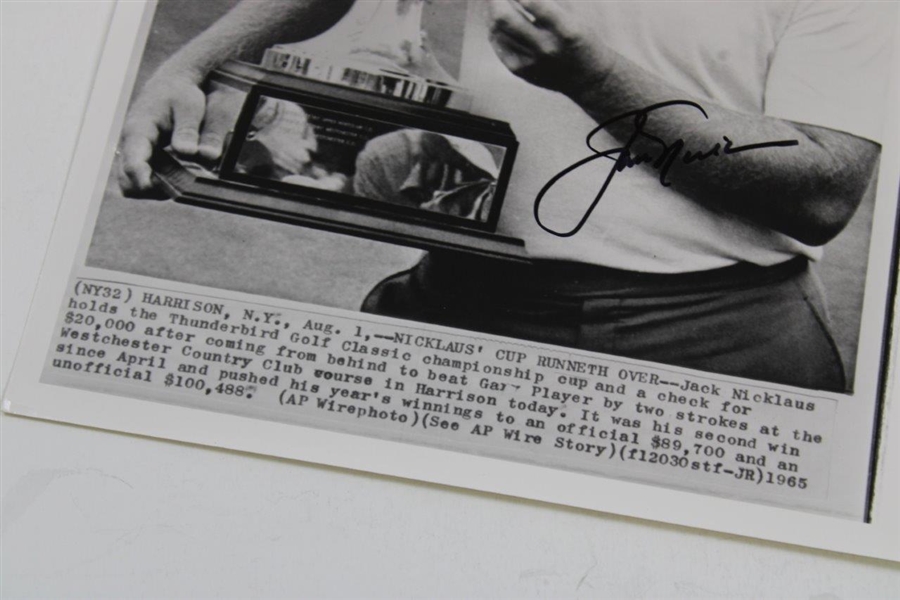 Jack Nicklaus Signed 1965 Thunderbird Classic Photo JSA ALOA