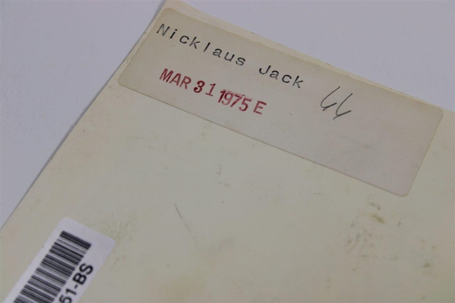 Jack Nicklaus Signed 1975 Heritage Classic Championship Photo JSA ALOA
