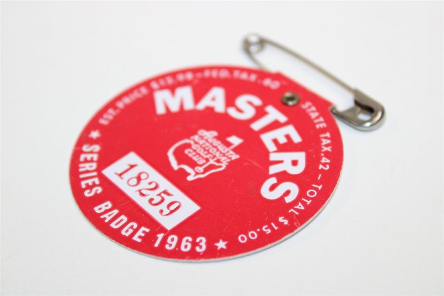 1963 Masters Tournament SERIES Badge #18259 - Jack Nicklaus Winner