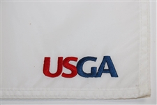 Rory McIlroy Signed 2022 US Open at The Country Club Embroidered Flag JSA ALOA