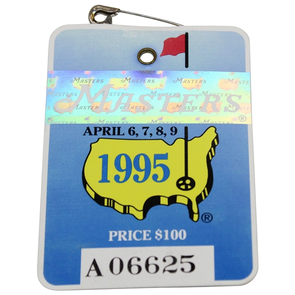 1995 Masters Tournament SERIES Badge #A06625 - Crenshaw Winner & Tiger's Masters Debut