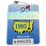 1995 Masters Tournament SERIES Badge #A06625 - Crenshaw Winner & Tiger's Masters Debut