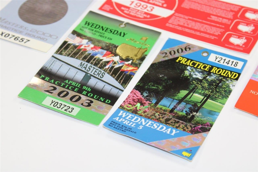 1993, 1996, 2000, 2003 & 2006 Masters Tournament Tickets