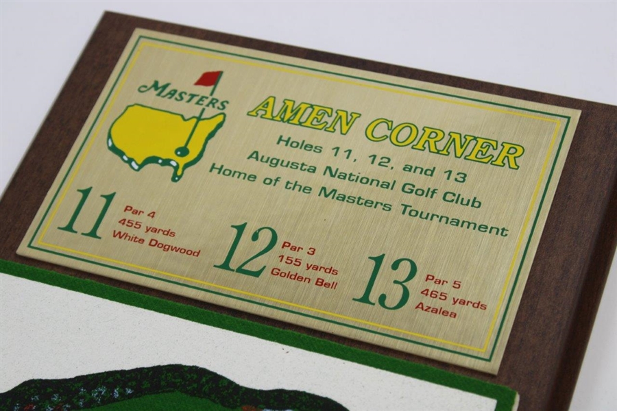 Sam Snead Signed Augusta National 'Home of the Masters' Amen Corner Hole Layout Plaque JSA ALOA