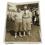 1928 Bobby Jones & Phil Perkins, "British & U.S. Amateur Champions Square Off" Wire Photo