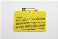 1969 Masters Tournament SERIES Badge #9529 - George Archer winner