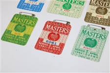 Nine (9) 1980's Masters Tournament SERIES Badges - 1980-1985 & 1987-1989