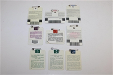 Nine (9) 1990's Masters Tournament SERIES Badges - 1990-1996 & 1998-1999