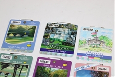 Nine (9) 2010's Masters Tournament SERIES Badges - 2010-2018 Phil & Jordan +
