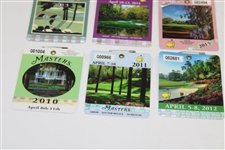 Nine (9) 2010's Masters Tournament SERIES Badges - 2010-2018 Phil & Jordan +