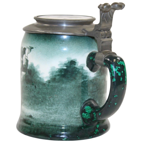 O'Hara Dial Co. (Lenox) Green Stein with 'That Old Solomon' Lid circa 1900 - With Repairs