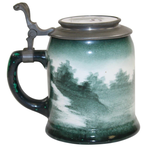 O'Hara Dial Co. (Lenox) Green Stein with 'That Old Solomon' Lid circa 1900 - With Repairs