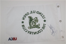 Bryson DeChambeau Signed 2022 US Open at The Country Club Embroidered Flag JSA ALOA