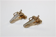 Pair of Golf Bag with Clubs Themed Swank Cuff Links