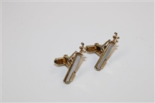 Pair of Golf Bag with Clubs Themed Swank Cuff Links