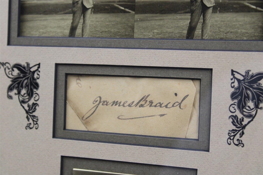Vardon, Braid & Taylor Signed 'The Great Triumvirate'  Stereograph Card Framed Presentation JSA FULL #YY10078