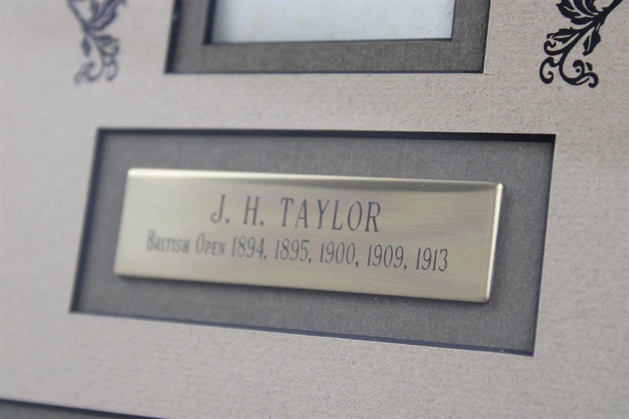 Vardon, Braid & Taylor Signed 'The Great Triumvirate'  Stereograph Card Framed Presentation JSA FULL #YY10078