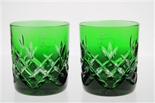Augusta National Masters Limited Pair of Emerald Cut Rocks Glasses in Box
