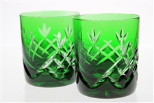 Augusta National Masters Limited Pair of Emerald Cut Rocks Glasses in Box