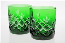 Augusta National Masters Limited Pair of Emerald Cut Rocks Glasses in Box