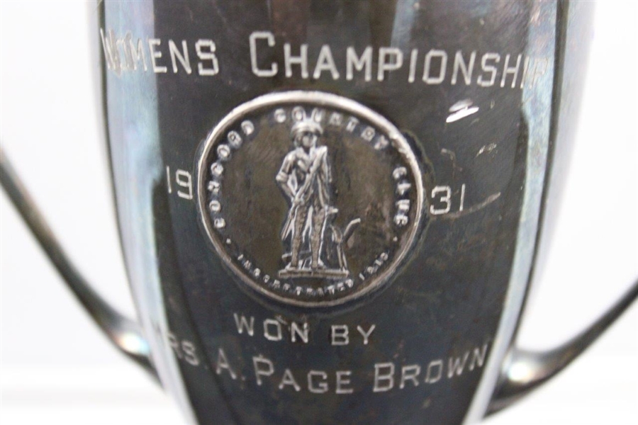 1931 Womens Championship Won By Mrs. A. Page Brown