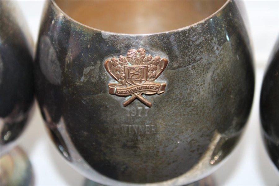 (3) 1977 Gallo Premium Cup Winner Trophy Goblets