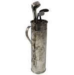 Classic ECD Pewter Golf Bag With 3 Clubs