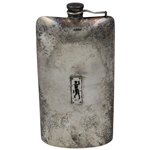 Golf Themed Post-Swing Silver Plate Flask 