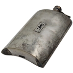Golf Themed Post-Swing Silver Plate Flask 