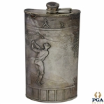 Classic Post-Swing Golfer Scene Themed Flask 