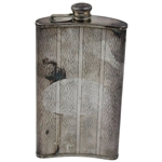 Classic Post-Swing Golfer Scene Themed Flask 
