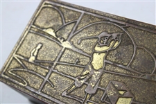 Post-Swing Golfer Themed Art Deco Silver Crest Valuables Box