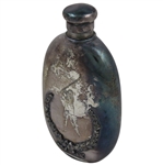 Classic Swinging Time-Period Golfer Themed Flask