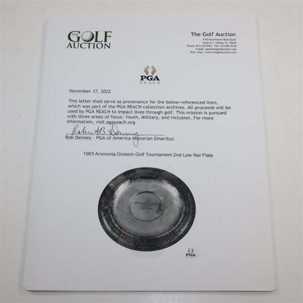 1963 Ammonia Division Golf Tournament 2nd Low Net Plate