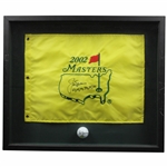 Jack Nicklaus Signed 2002 Masters Flag w/Years Won & Signed Ball - Framed