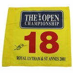 David Duval Signed 2001 The OPEN at Royal Lytham & St. Annes Flag JSA ALOA