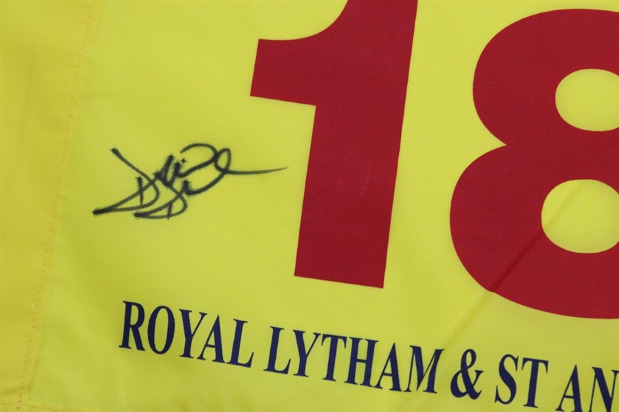 David Duval Signed 2001 The OPEN at Royal Lytham & St. Annes Flag JSA ALOA