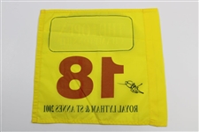 David Duval Signed 2001 The OPEN at Royal Lytham & St. Annes Flag JSA ALOA