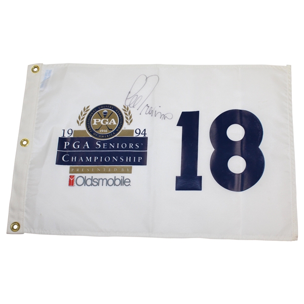Lee Trevino Signed 1994 PGA Seniors Championship White Screen Flag JSA ALOA