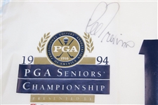 Lee Trevino Signed 1994 PGA Seniors Championship White Screen Flag JSA ALOA