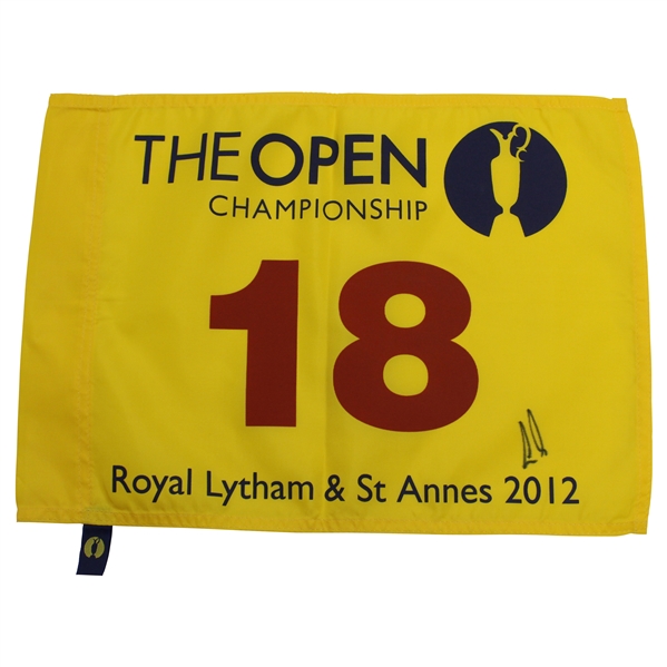 Ernie Els Signed 2012 The OPEN at Royal Lytham & St. Annes Screen Flag JSA ALOA