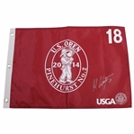 Martin Kaymer Signed 2014 US Open at Pinehurst Red Screen Flag JSA ALOA