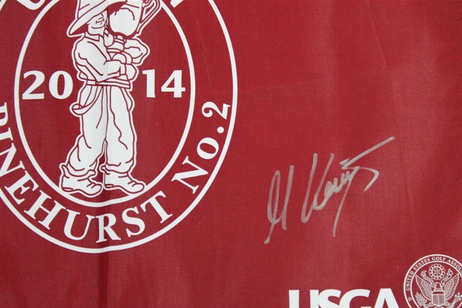 Martin Kaymer Signed 2014 US Open at Pinehurst Red Screen Flag JSA ALOA