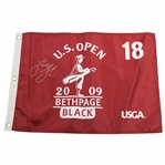 Lucas Glover Signed 2009 US Open at Bethpage Black Red Screen Flag JSA ALOA